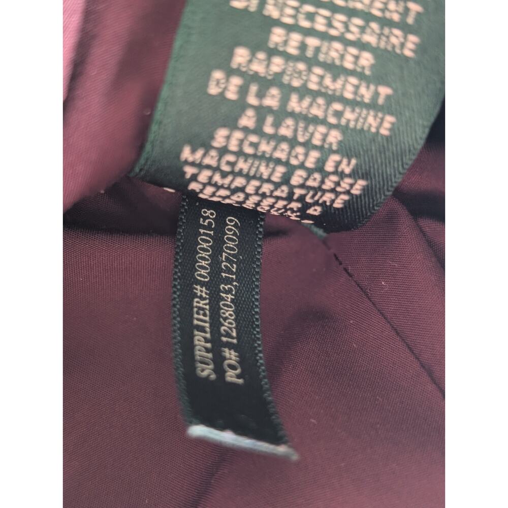 Lauren Ralph Lauren Vest Women's Med Burgundy Plaid Corduroy Trim Full Zip Y2K - Picture 5 of 9